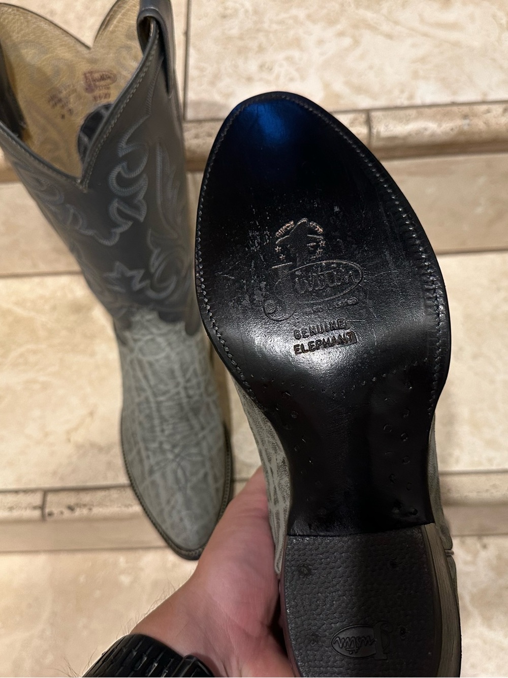 Brand New Genuine Elephant Justin Boots, Size 9D - Picture 3 of 5